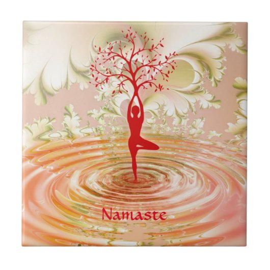 Namaste Quote Tree of Life Zen Yoga Tegeltje (Voorkant)