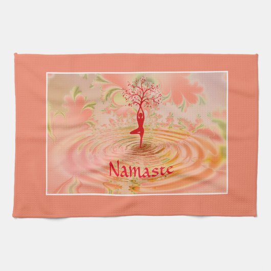 Namaste Quote Tree of Life Zen Yoga Theedoek (Horizontaal)