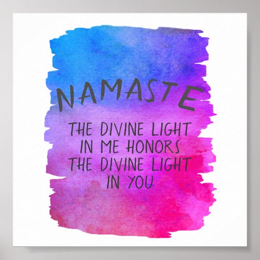 Namaste quote waterverf verfontwerp poster (Voorkant)