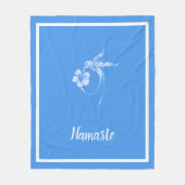 Namaste Quote White Hummingbird Flower Petal Fleece Deken (Voorkant)