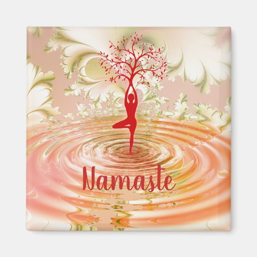 Namaste Quote Yoga Tree of Life Zen Magneet (Voorkant)