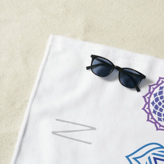 Namaste Rainbow Colored Chakras Strandlaken (In situ)