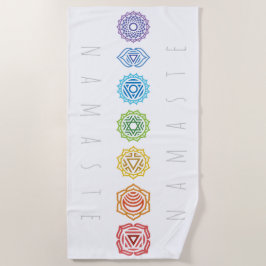 Namaste Rainbow Colored Chakras Strandlaken