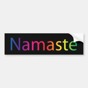 Namaste Rainbow Inspirerend Quote Black Bumpersticker
