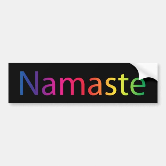 Namaste Rainbow Inspirerend Quote Black Bumpersticker (Voorkant)