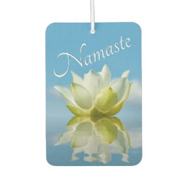 Namaste Reflecterende Witte Lotus Bloem op Hemelsb Luchtverfrisser