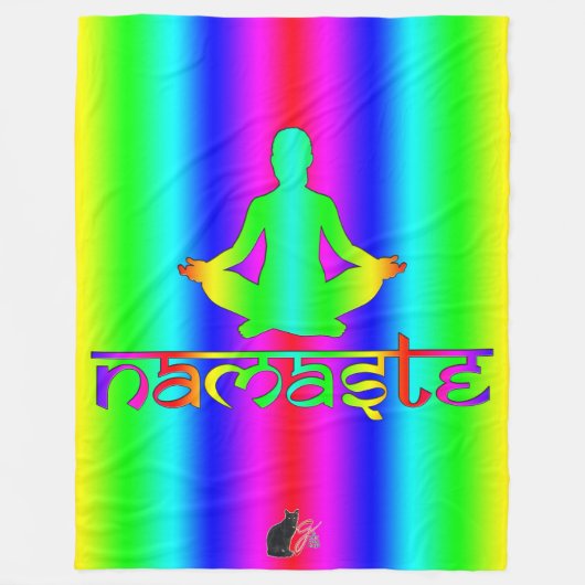 Namaste Regenboog Intenties Fleece Deken (Voorkant)