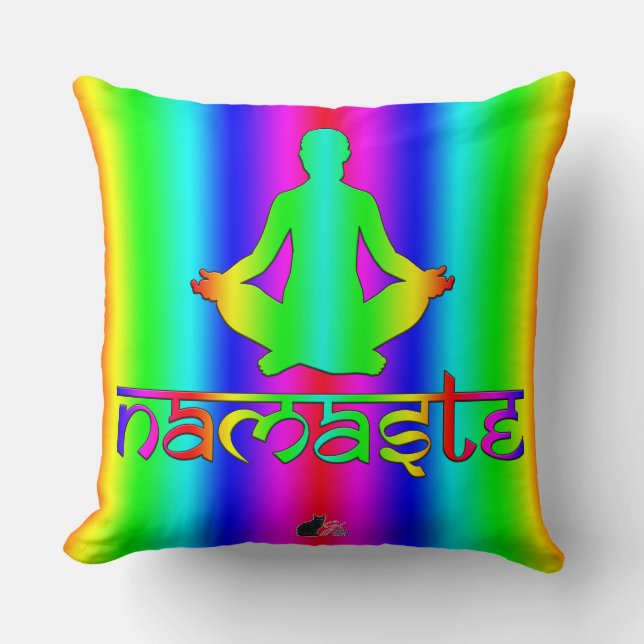 Namaste Regenboog Intenties Kussen (Voorkant)