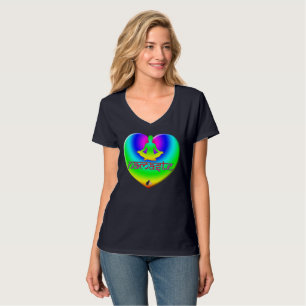 Namaste regenboogintens Heart T-Shirt