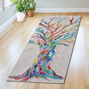 Namaste regenboogkleuren Mosaic Tree Yogamat