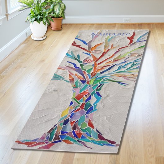 Namaste regenboogkleuren Mosaic Tree Yogamat