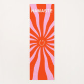 Namaste Retro Sun Abstract Oranje Roze  Yogamat (Voorkant)
