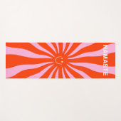 Namaste Retro Sun Abstract Oranje Roze  Yogamat (Voorkant (horizontaal))