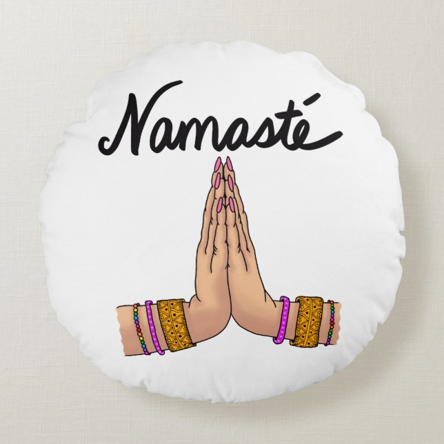 Namaste Rond Kussen (Voorkant)