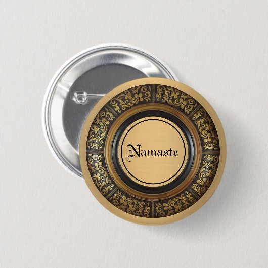 Namaste Ronde Button 5,7 Cm (Voorkant /achterkant)