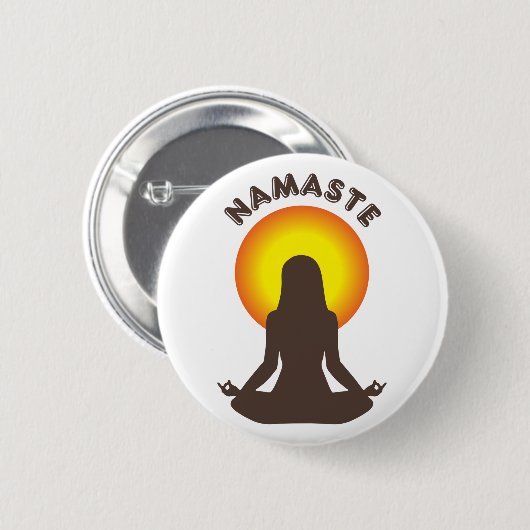 Namaste Ronde Button 5,7 Cm (Voorkant /achterkant)