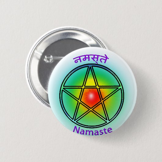 Namaste Ronde Button 5,7 Cm (Voorkant /achterkant)