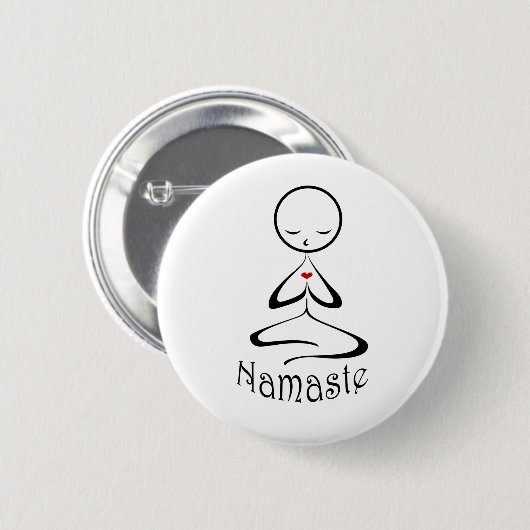 Namaste Ronde Button 5,7 Cm (Voorkant /achterkant)