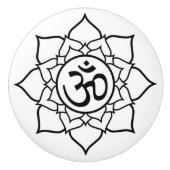 Namaste ronde deurknop Zwart-wit keramische romp Knop (Voorkant)