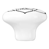 Namaste ronde deurknop Zwart-wit keramische romp Knop (Zijkant)