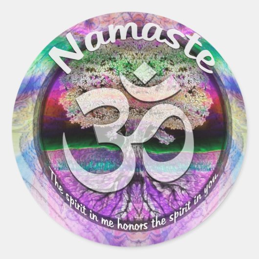 Namaste Ronde Sticker (Voorkant)
