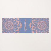 Namaste Roos Gold Mandala Flower Blue Yogamat (Achterkant (horizontaal))