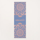 Namaste Roos Gold Mandala Flower Blue Yogamat (Voorkant)