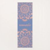Namaste Roos Gold Mandala Flower Blue Yogamat (Achterkant)