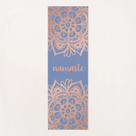 Namaste Roos Gold Mandala op blauw Yogamat