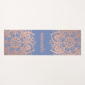 Namaste Roos Gold Mandala op blauw Yogamat (Voorkant (horizontaal))