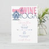 Namaste & Rose Minimal Wine & Yoga Brunch Verjaard Kaart (Staand voorkant)