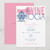 Namaste & Rose Minimal Wine & Yoga Brunch Verjaard Kaart (Voorkant / Achterkant)