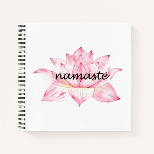 Namaste, roze Lotus Flower Notitieboek (Voorkant)