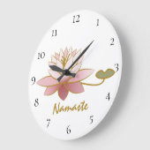 *~* Namaste Roze Lotus Flower Zen Spiritueel White Grote Klok (Hoek)
