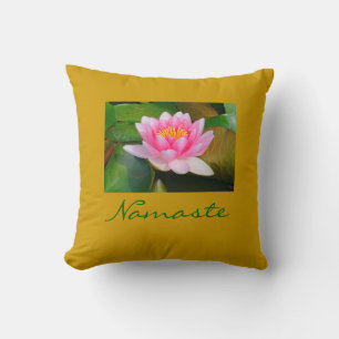 "NAMASTE-ROZE LOTUSBLOESEM" (FOTO) KUSSEN