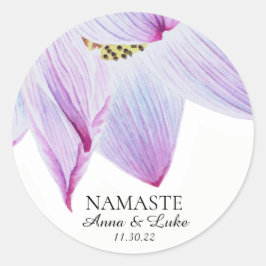 *~* Namaste Roze Magenta & Blauwe Lotus Ronde Sticker