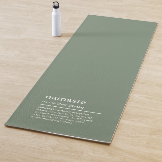 Namaste Sage Groen Eenvoudig Modern Minimalistisch Yogamat (In situ)