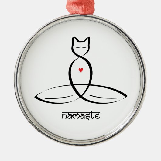 Namaste - Sanskrietstijltekst. Metalen Ornament (Voorkant)