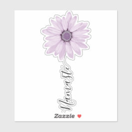 Namaste Script Lila Daisy Flower Stem Sticker