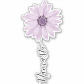 Namaste Script Lila Daisy Flower Stem Sticker (Voorkant)