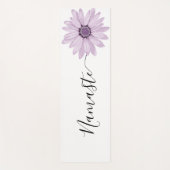 Namaste Script Paarse Flower Stem Yoga Mat (Voorkant)