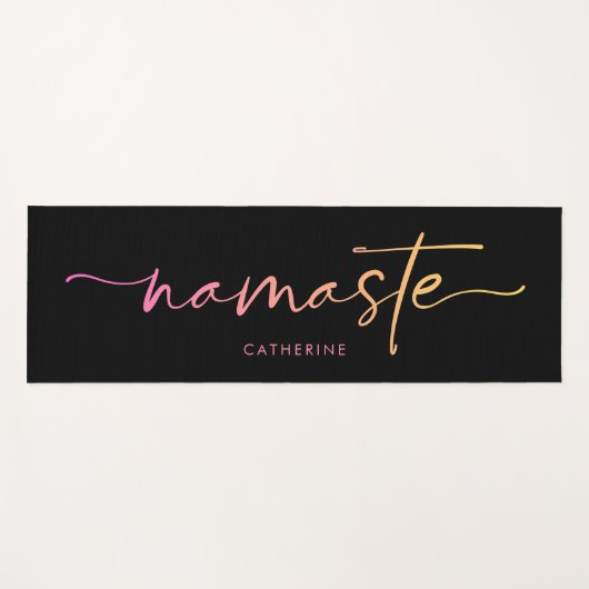 Namaste Script Schrijven Gradiënt Aangepaste Oefen Yogamat (Voorkant (horizontaal))