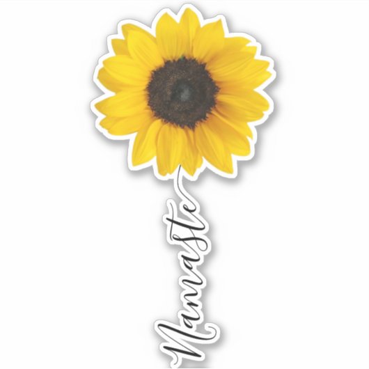 Namaste Script Sunflower Stem Sticker (Voorkant)