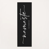 Namaste Script Writing Black and White Custom Yogamat (Voorkant)