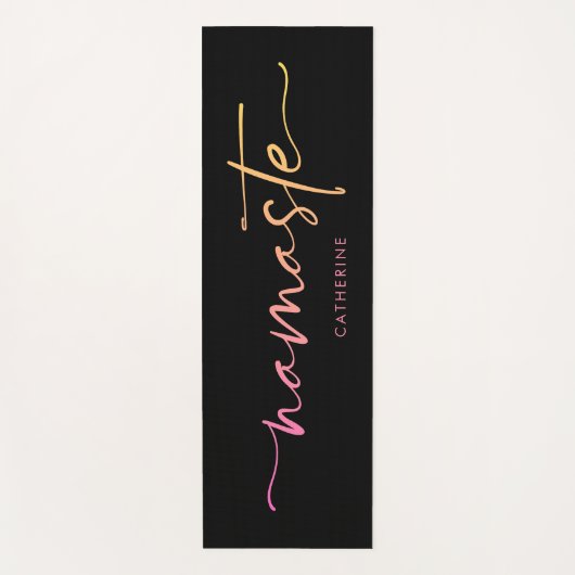 Namaste Script Writing Gradient Custom Exercise Yogamat (Voorkant)