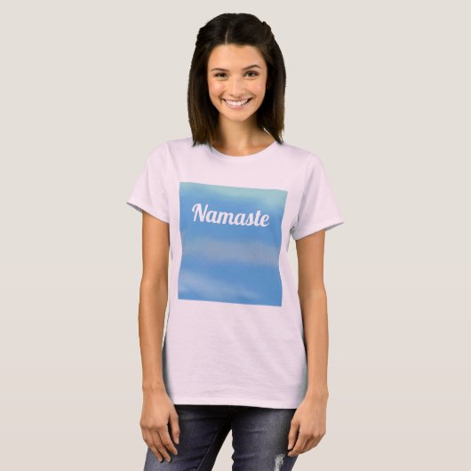 Namaste Serene sky white T-Shirt (Voorkant volledig)