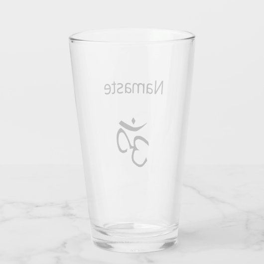 Namaste Simple Black Om Symbol Glas (Achterkant)