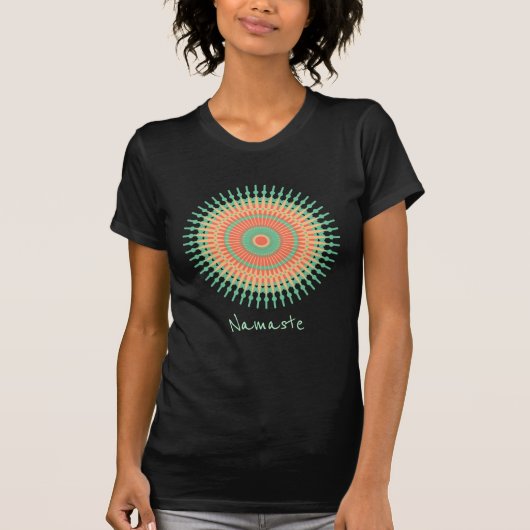 namaste slogan met mandala design mint Indiaas T-shirt (Voorkant)