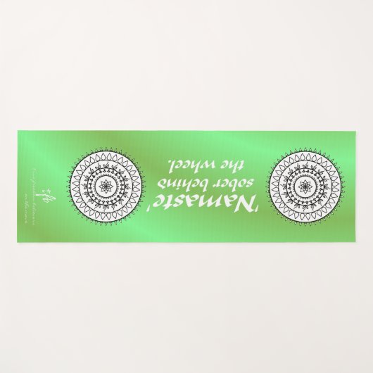 Namaste Sober Driving Green Yogamat (Voorkant (horizontaal))