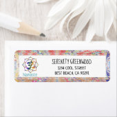 Namaste Spirituele Aum Om Lotus met grens Etiket (Insitu)